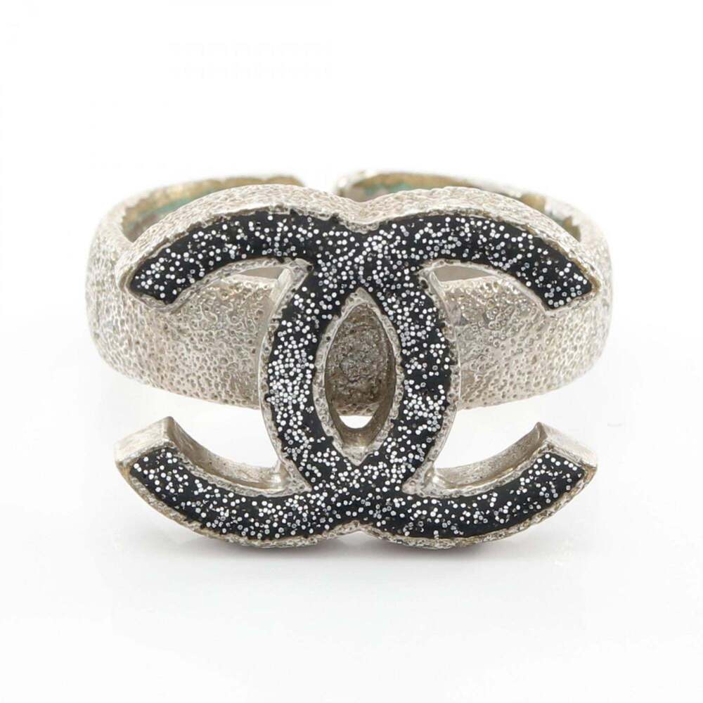 Chanel Authentic Silver Logo Ring - image 1